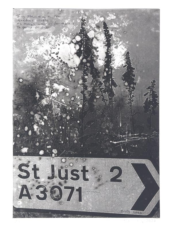 To St Just. Solar etching. Black and white. £850