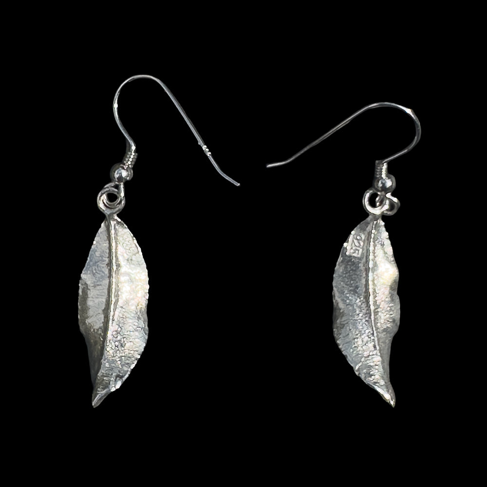Cornish Tea Leaves. Sterling silver earrings.