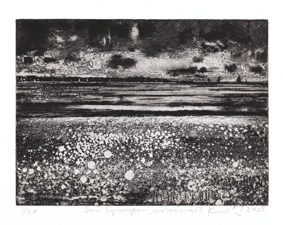 Etching and drypoint, of the view from the mouth of the Lymington River, over the sea to the Isle of White. Etching & Drypoint, unique. £400
