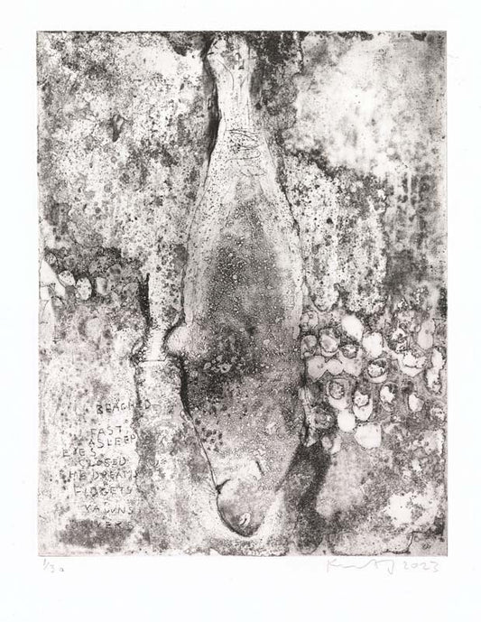 Beached, fast asleep.