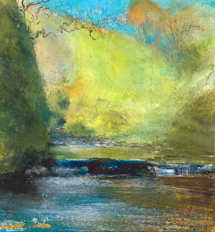 Valency Spring, slate falls. Greeting Card. Pack of 4.