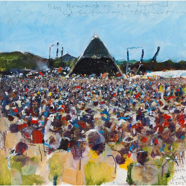 Ben Howard on the Pyramid stage, hot Saturday afternoon. 2013. Lithoprint.