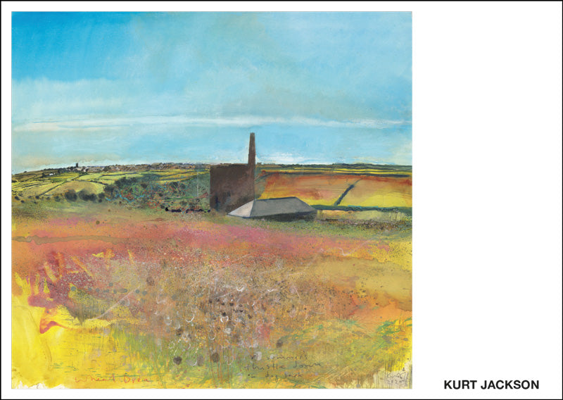 Wheal Drea, summer’s thistle down and dog bark. Postcard. Pack of 10.