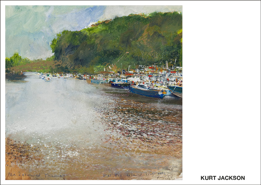 Tea coloured Thames. Eel Pie Island river rats. Postcard. Pack of 10.