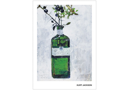 Gin and sloes. Postcard. Pack of 10.