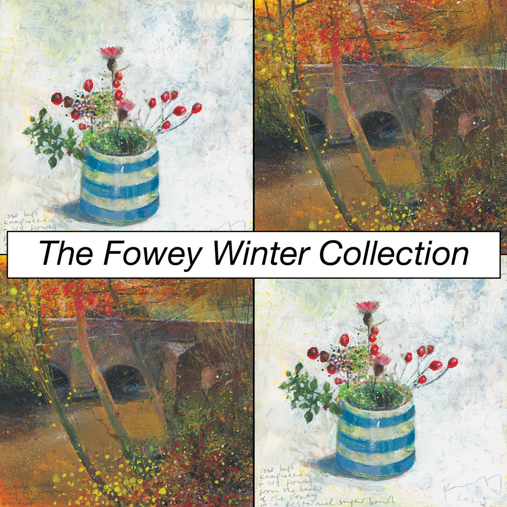 The Fowey Winter Collection. Mixed Pack of 4 Christmas / Greeting Cards.