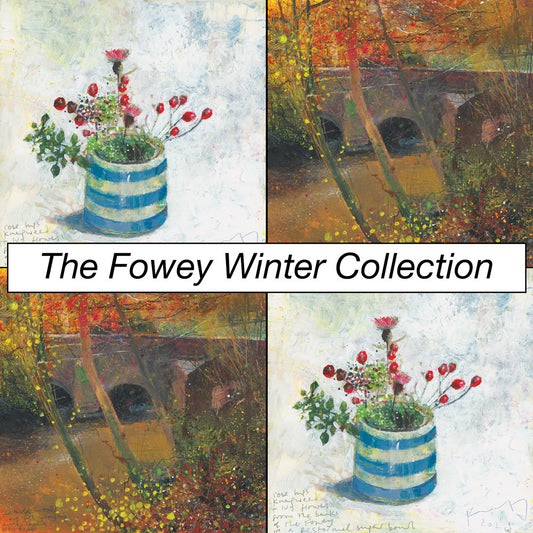 The Fowey Winter Collection. Mixed Pack of 4 Christmas / Greeting Cards.