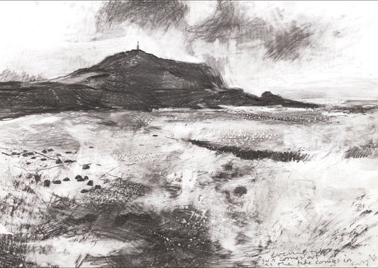 Pencil drawing of Cape Cornwall Headland. Postcard. Pack of 10. £7.50