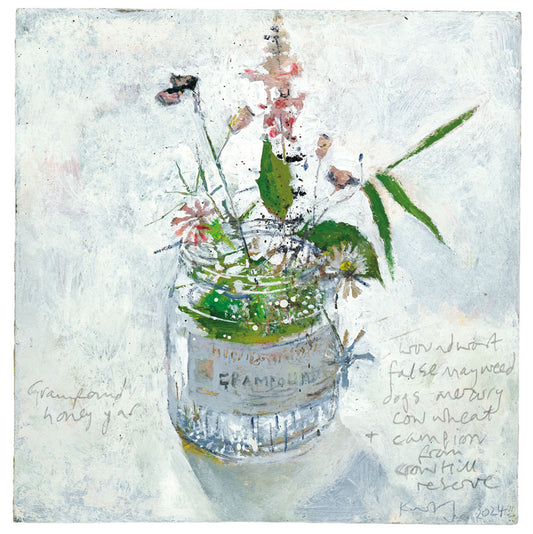 Grampound Honey Jar. Greeting Card. Pack of 4. 
