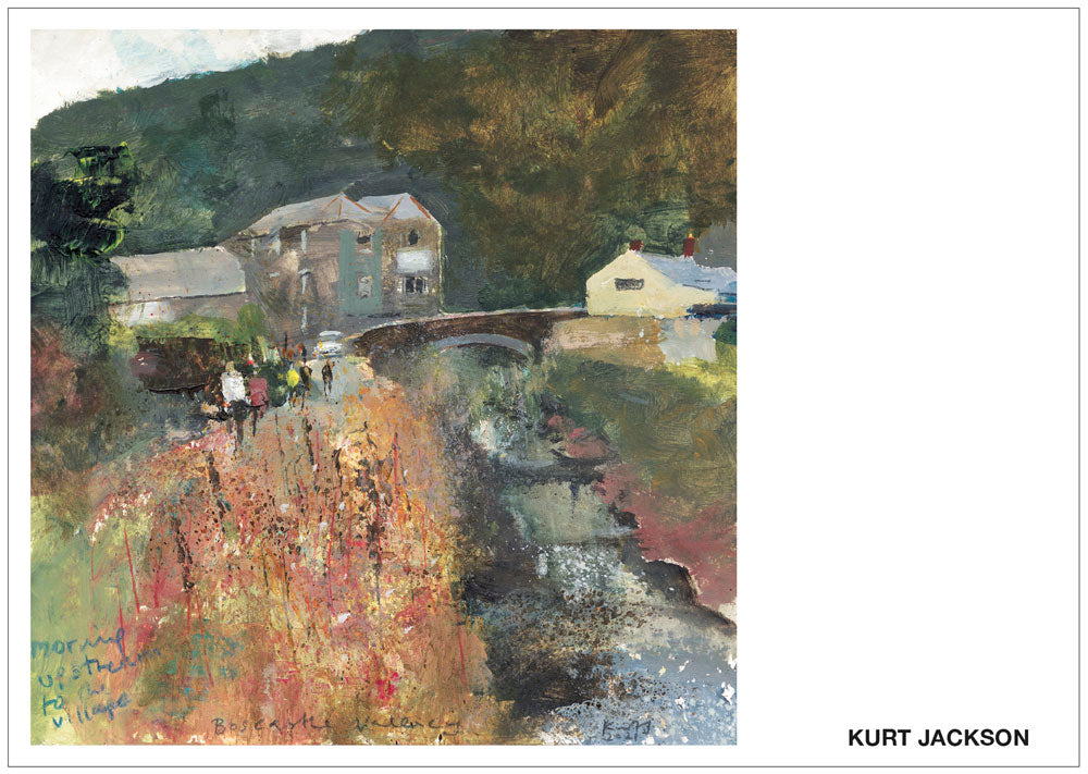 Morning upstream to the village. Post Card. Pack of 10.