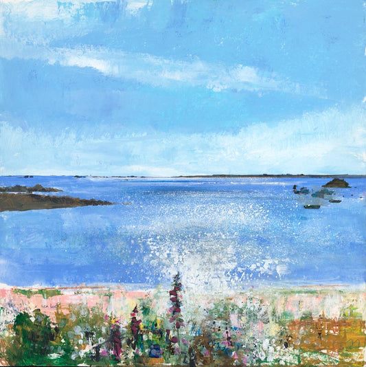  Periglis foxgloves and sea beet. Greeting Card. Pack of 4. £10