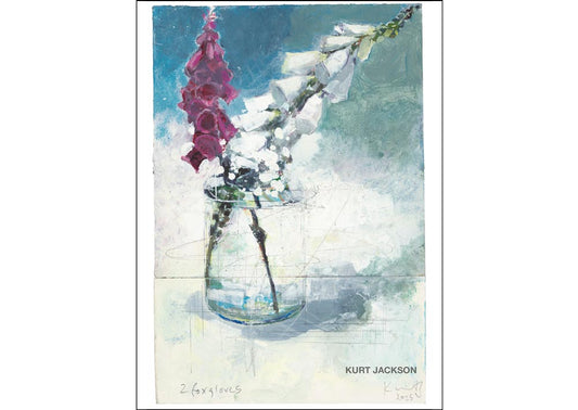  Two foxgloves. Identical postcards. Pack of 10. £7.50