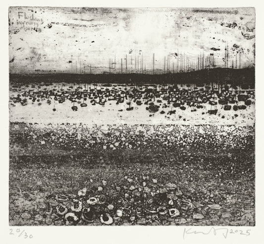 Flushing morning moorings. etching
