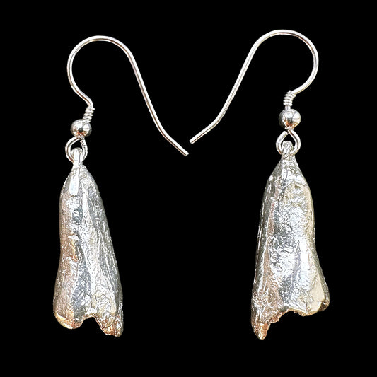 Image of Kurt Jackson's silver earrings modelled after the foxglove flower