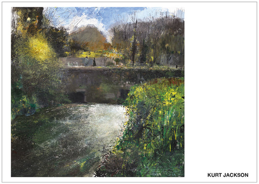 Relubbus morning. The Rim Lichen on the bridge stonework is still there with Mexican Fleabane and Chinese Buddleia. 2024. Postcards. Pack of 10. 