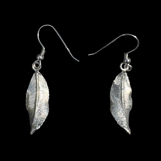 Cornish Tea Leaves. Sterling silver earrings.