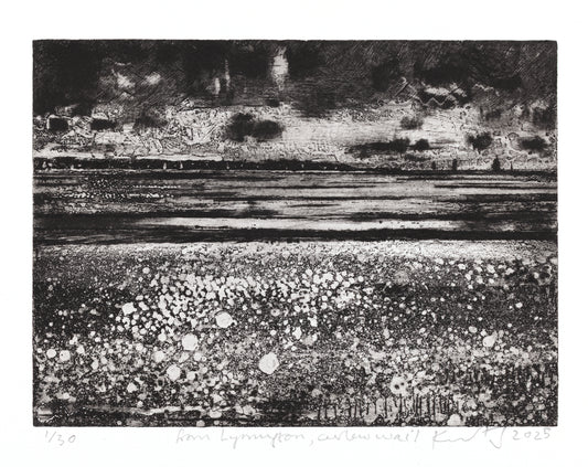 Etching and drypoint, of the view from the mouth of the Lymington River, over the sea to the Isle of White. Etching & Drypoint, unique. £400
