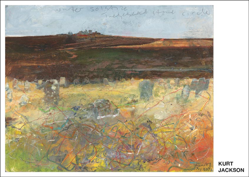 Winter solstice, Tregeseal Stone Circle. 2017.  Postcard. Pack of 10.