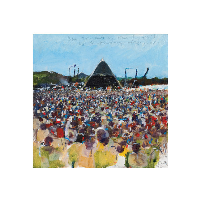 Ben Howard on the Pyramid stage, hot Saturday afternoon. 2013. Lithoprint.